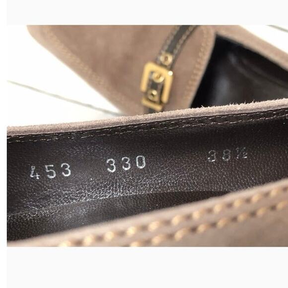 Galo Hand Made Italy Brown Suede Low Heel Buckle Eu 38.5/us 8 Academia Preppy - Picture 6 of 7